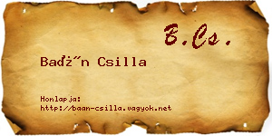 Baán Csilla névjegykártya