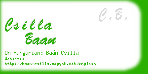 csilla baan business card